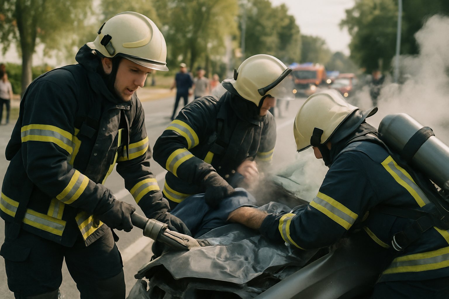 Feuerwehr beim Verkehrsunfall: Patientenrettung