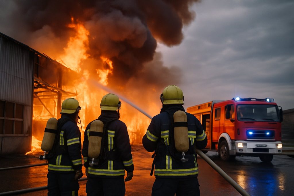 Großbrand in Industriepark: Feuerwehr 14 Stunden im Einsatz